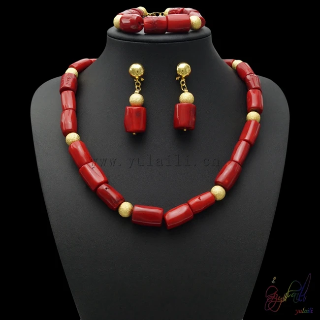 free shipping!! new trend wholesale fashion jewelry sets/ african coral beads jewellery set for wedding