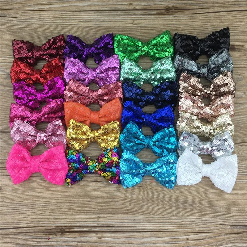 Buy 25pcs/lot 3inch Handmade Sequin Bow DIY Hair