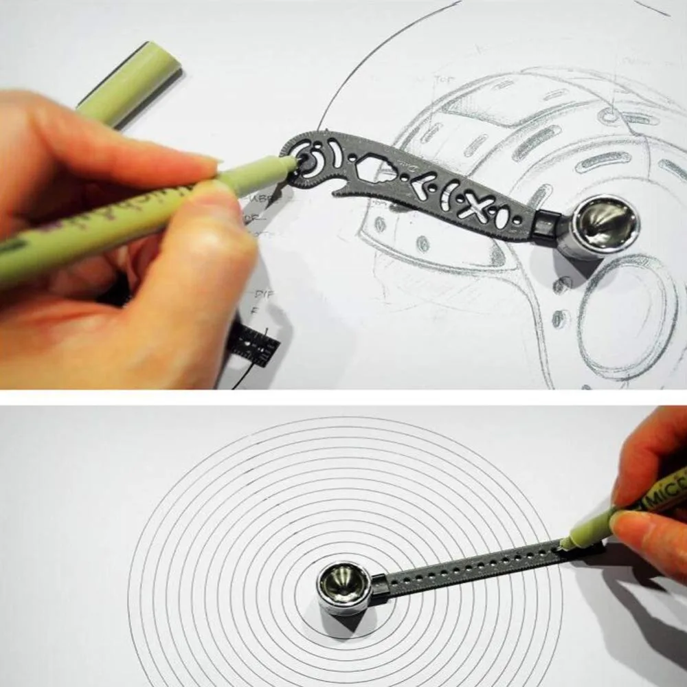Многофункциональная линейка для рисования циркуль с креативным рисунком измерительный инструмент для рисования весы линейка магнит для дизайнеров художников