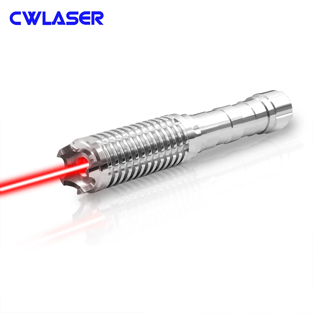 CWLASER High Power Stainless 650nm Focusable Red Laser Pointer + Match
