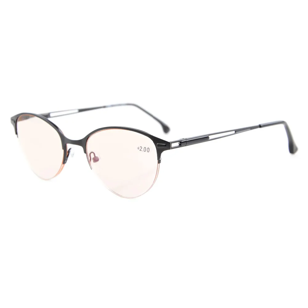 CG1648 Eyekepper Quality Spring Hinges Half Rim Cat eye Style Amber