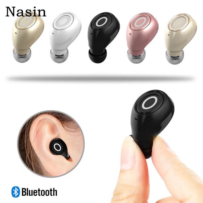 Наушники-вкладыши Nasin Mini A6 спортивный сабвуфер для музыки беспроводные мини Bluetooth