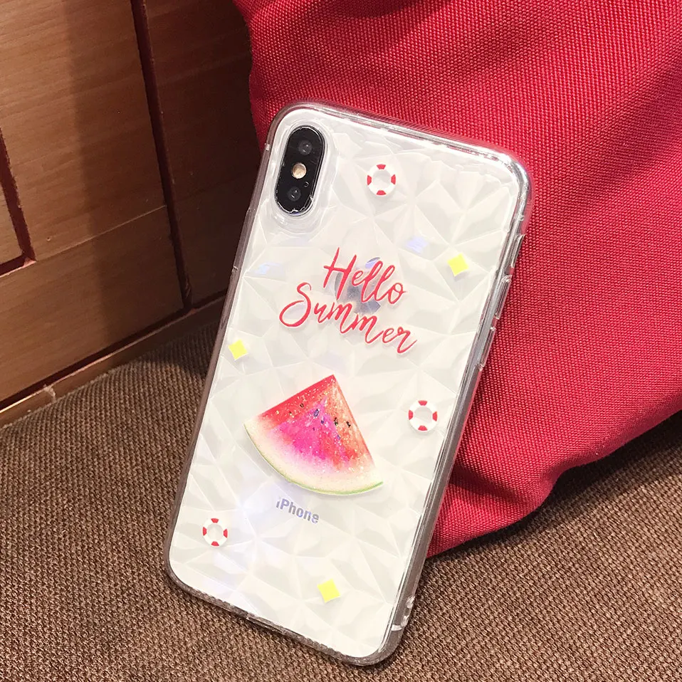 Модный чехол Геометрическая алмаз Назад Чехлы для iPhone X 6 S силиконовые случаях