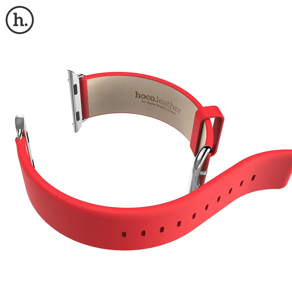 HOCO Classic Genuine Leather Band Strap Stainless Steel Buckle Adapter Belt for Apple Watch 42mm