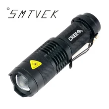 2017 New SMTVEK Mini Portable XML CREE Q5 Torch Waterproof 3 Modes Zoomable LED Flashlight Torch Light For 14500 or aaa