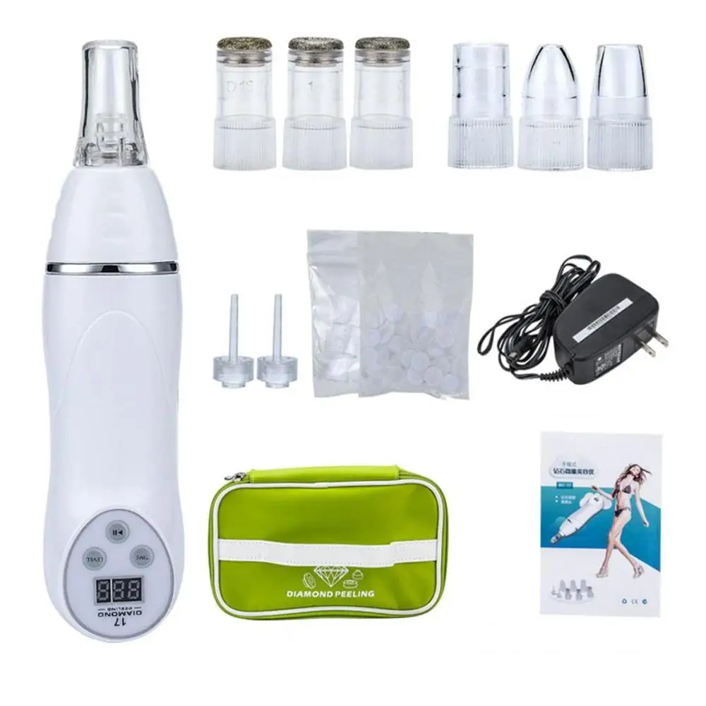 

6 Tips Blackhead Remover Set Skin Peeling Dermabrasion Device Diamond Microdermabrasion Peeling Machine Face Exfoliator Device