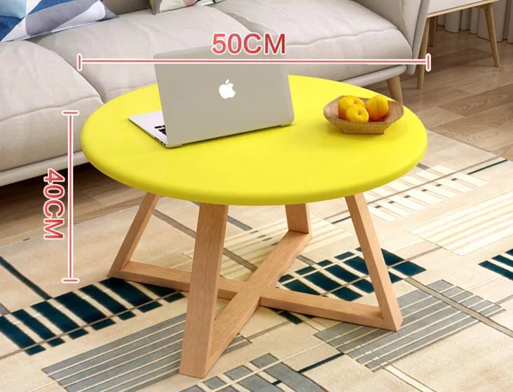 Solid Wood round Nordic Style Home Wooden Coffee/Tea Table creative small apartment simple living room Furniture combination