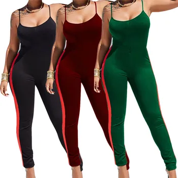 

New 2018 Women Summer Sexy Jumpsuit Clubwear Suspenders Bodycon Jumpsuit Sleeveless Club Romper Long Trousers Fitness Jumpsuits