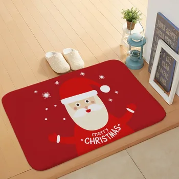 

New Christmas mats Santa Claus Christmas tree coral fleece home mat