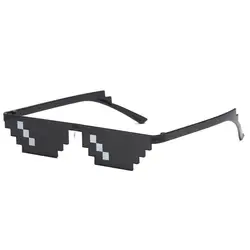 Новые солнцезащитные очки мозаика очки унисекс горячая распродажа черные Pixelated очки женские вечерние Панк модные желтые винтажные очки