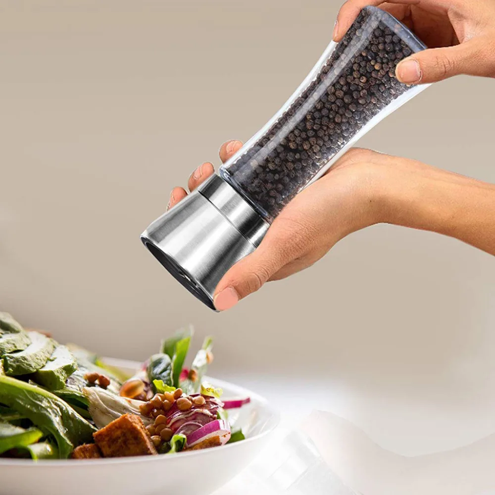 

Herb & Spice Tools Kitchen Salt And Pepper Grinder Pepper Mill Hourglass Shape Spice Grinder Shakers For Kitchen Tools Cooking