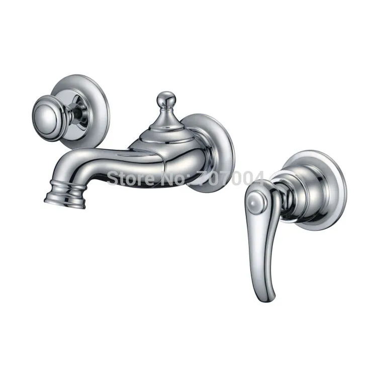 Polished Chrome Wall Mount Pull Out Washing Hair Faucet Single Handle Brass Basin Sink Mixer Tap