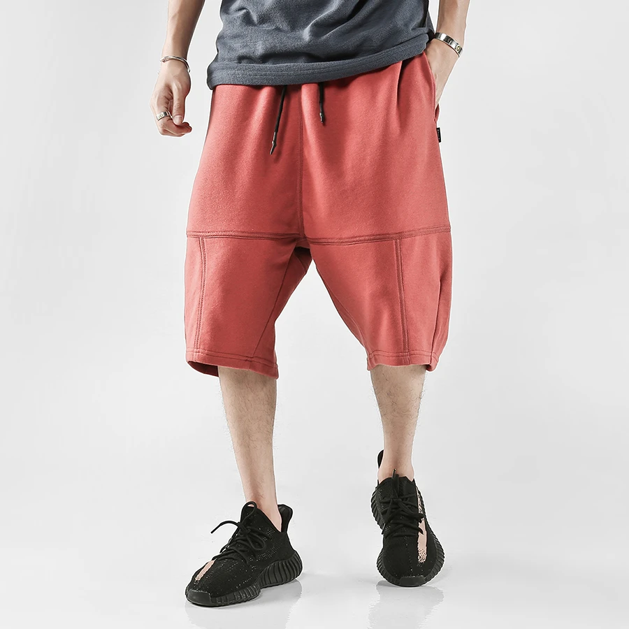 pantalones cortos por debajo de la rodilla hombres verano Hip Hop Bermuda Masculina Harem bolsillos pantalones holgados Cargo pantalones de chándal Streetwear S6T014|Pantalones cortos| AliExpress