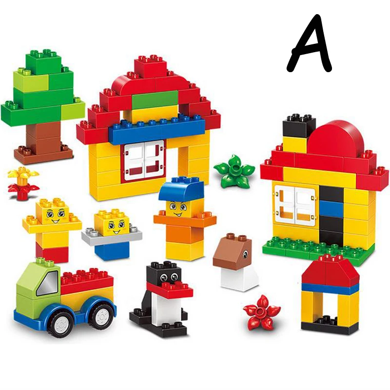

DOLLRYGA 100pcs New Big Brick Parts Mixed Color DIY Bulk Building Block Compatible Legoing Duplo Toy Birthday Gifts For Children