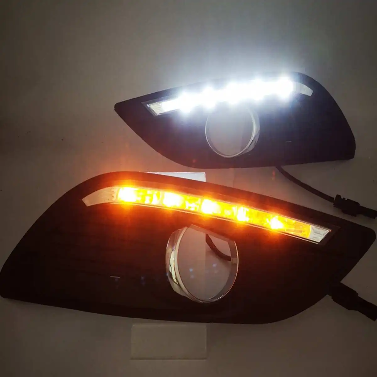 Led Drl для Ford Focus mk2 2 2008 2009 2010 2011 2012 2013 дневной ходовой светильник передний бампер противотуманная фара Дневной светильник головной светильник - Цвет: white yellow