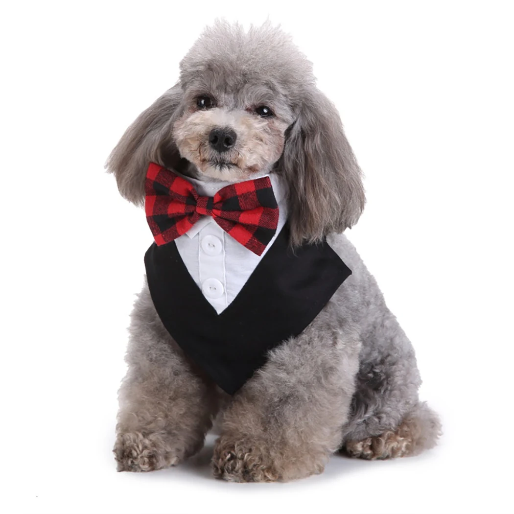 Модный формальный смокинг для собаки бандана для собак с галстуком-бабочкой и галстуком для шеи дизайн собаки кошки костюм галстук - Цвет: 5308036