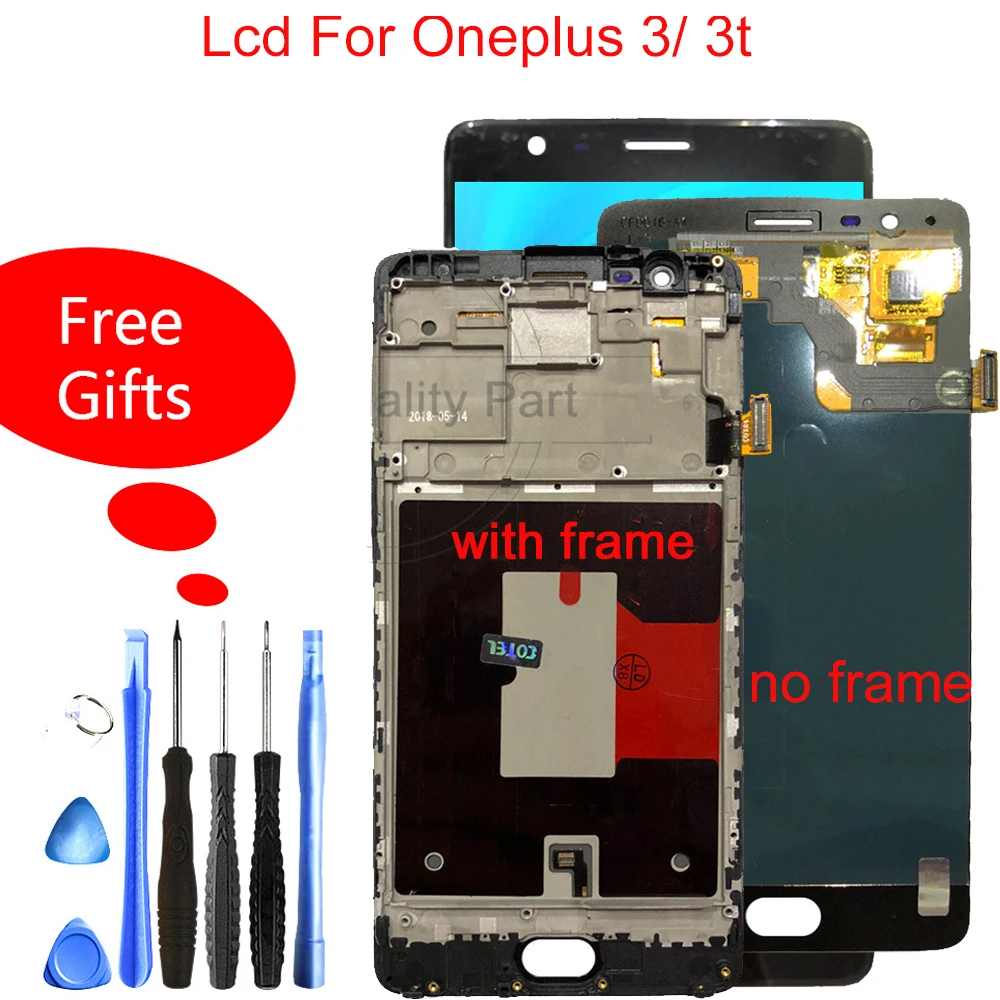 

Quality Lcd For Oneplus 3T LCD Display Touch Screen Digitizer Assembly Replacement Accessory For One plus A3010 A3000 A3003 3