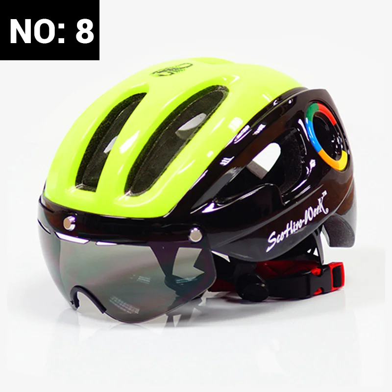 Велосипедный шлем mtb горный велосипед для мужчин Дышащие Ультра светильник шлем с объективом SCOHIRO работа очки для верховой езды шлем Casco с Casco Ciclismo - Цвет: color 3