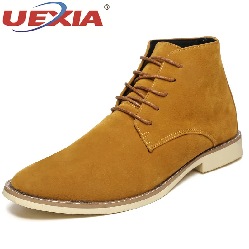 

UEXIA New Party Shoes Men Boots Business Elevator Pointy Toe White Formal Dress Pointed Designer Brogue Male Oxfords Office Work