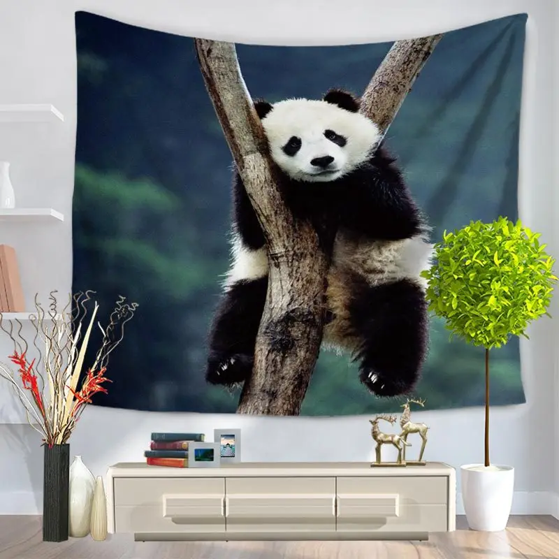 Niedlichen Panda Tapisserie 3D Printed Home Dekoration Wandteppich Polyester Mandala Wandbehang Bettdecke Strand Handtuch 130x150 cm Kaufen