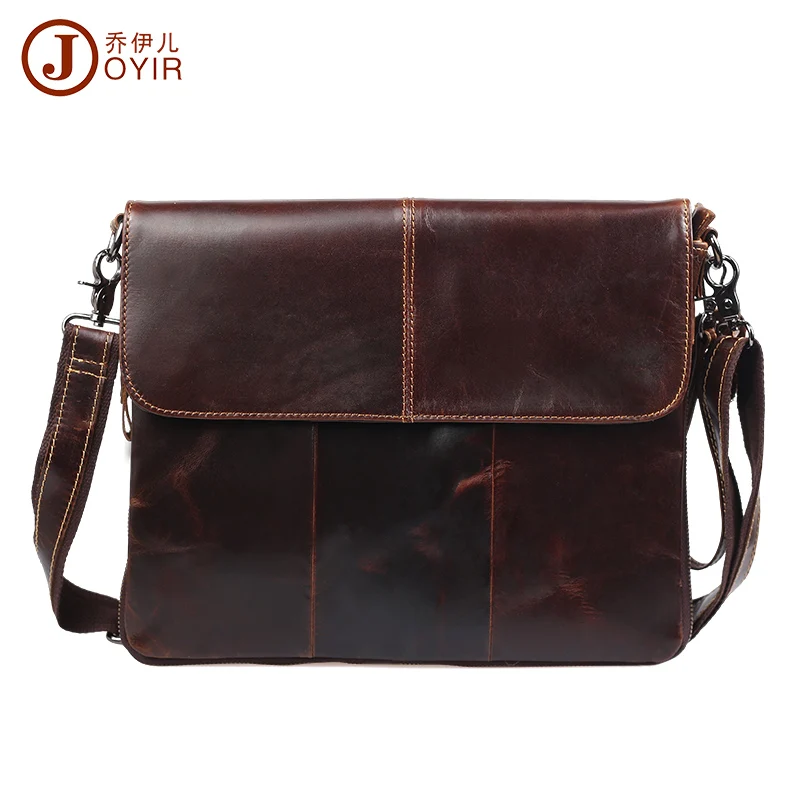 

Ultrathin tablet PC Natural Genuine leather bags Vintage fashion shoulder crossbody bags for men Casual men messenger bags