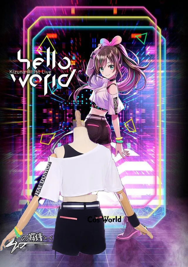Kizuna AI A.I.Channel Youtuber первый юбилейный Костюм Униформа Топы Шорты костюм косплей
