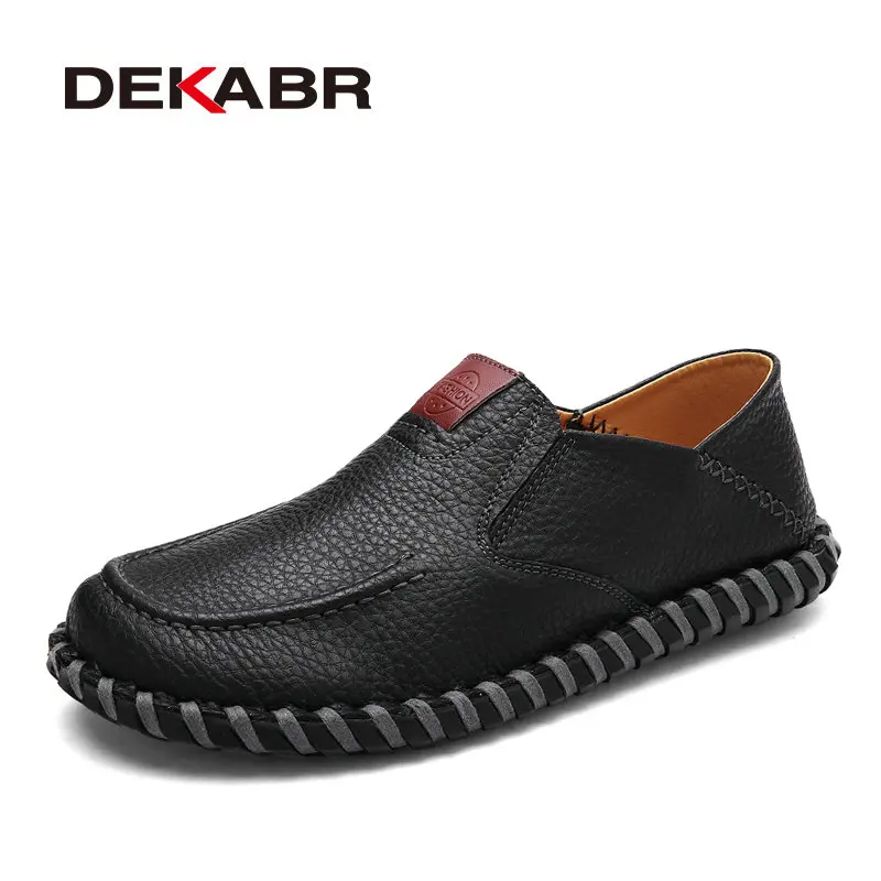 

DEKABR Genuine Leather Mens Flats Shoes 2018 Spring Summer High Quality Men Shoes Fashion Comfortable Soft Casual Oxford Shoes
