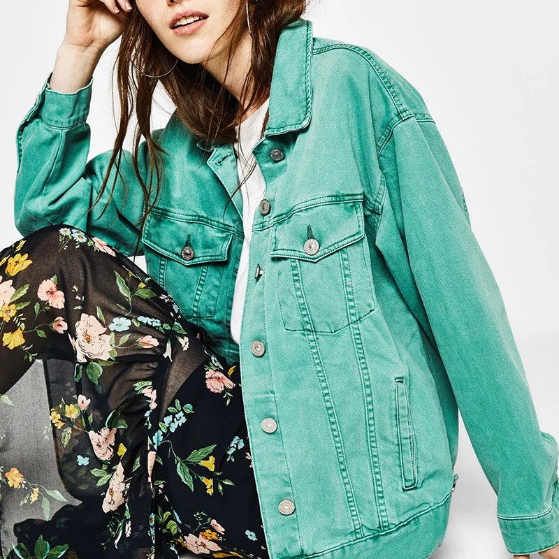 New  Women Ooversized boyfriend Denim Jackets Solid 2018 Spring Streetwear Solid Jeans Jackets Women Den