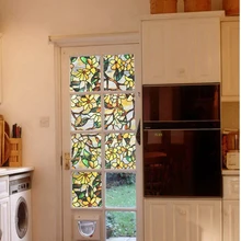 Картина с магнолией матовый ультрафиолетовые со статическим зажимом 45 см x 200 см Гостиная раздвижные двери декоративные приватность съемный тонирующие наклейки