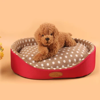 

Goods For Pets Dog Bed Sofa Dot Cat House Mats Animal S,M,L,XL,Red,Brown