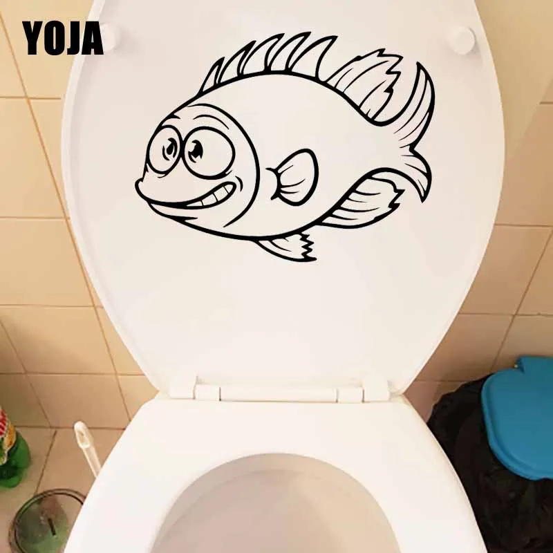YOJA 24.2X18.4CM Наклейка на стену с изображением аквариумных рыб в детской комнате
