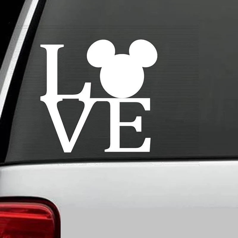 

MICKEY MOUSE EARS LOG Sticker Note Bumper Sticker Decal Car window Premium Quality die cut vinyl decal 4'' White Free shipping