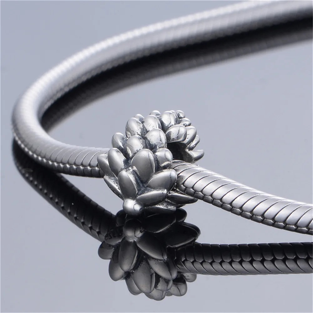 Mistletoe 925 Sterling Silver Pine cone Pinecone Charm Bead Fit European Bracelet Jewelry