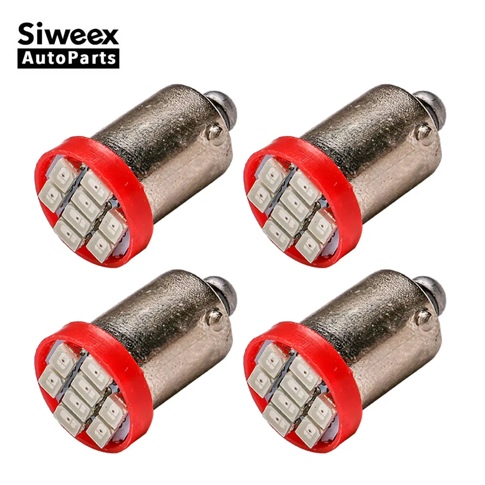 4Pcs T4W BA9S Auto LED Lights 8 1206 3020 SMD Car Interior Dome Festoon Reading Door License Plate Lamp DC 12V Side Marker Bulbs |
