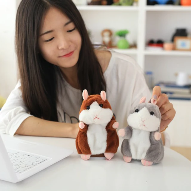 Dropshipping Promotion 16cm 18cm Talking Hamster Toys Speak Sound Repeat Stuffed Plush Electric Toys Animal Cute Hamster Toys 3
