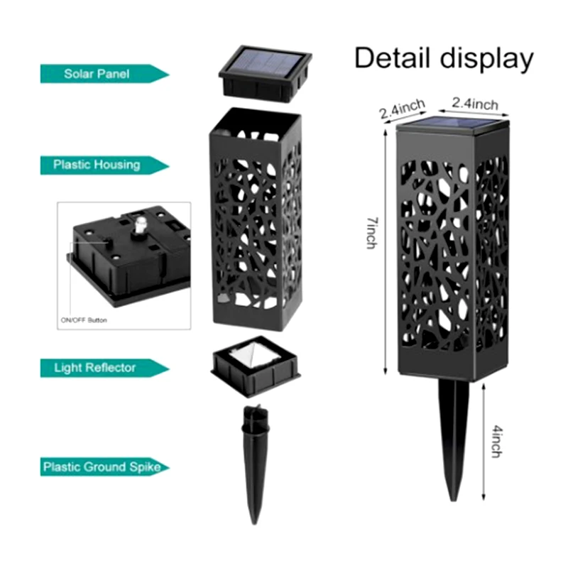 Светодиодные фонари на солнечных батарейках для освещения тропинки уличные садовые на солнечных батареях огни солнечного ландшафта для