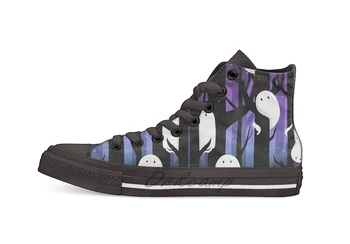 

Ghosts in the Forest Design breathable Casual High Top lace-up Canvas shoes sneakers For Drop shipping