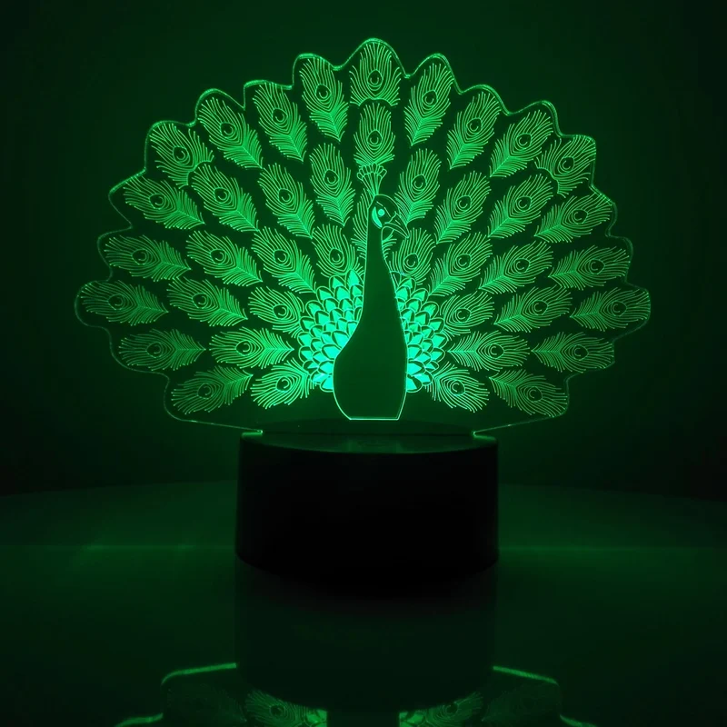peacock 3D LED light 800