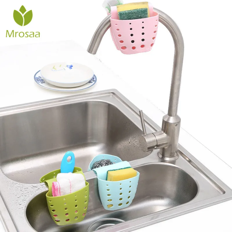 

Mrosaa Kitchen Hanging Drain Bag Basket Multi-function Bath Storage Gadget Sink Holder Bathroom Basin Bathtub Sink Rack Hanger