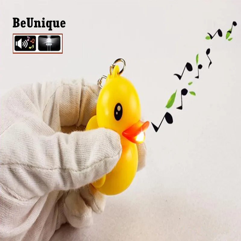 Rubber Duck светодиодный брелки светящиеся звук и свет шарлатанов брелок Подвеска