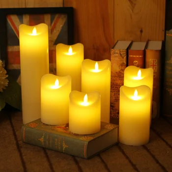 

Hearted Shaped Top View Led Candle for wedding event decoration,Paraffin wax flameless party candles,fireplace candle Decorative