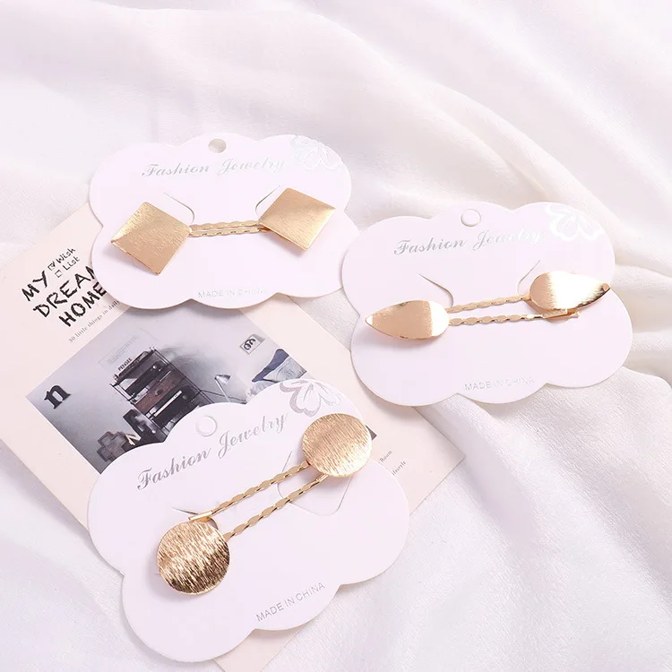 

1PC Hair Clips For Girls Gold Simple Alloy Geometric Square Clips Set Drop Leaf Hair Clips G0405