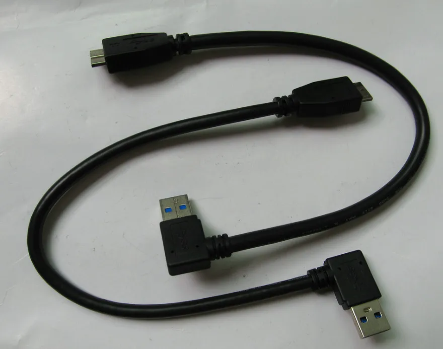 

1 pair black micro 3.0 b male to USB A 3.0 Male 90 right + Left Angle Adapter cable Coupler Connector cord For Laptop etc. 1FT