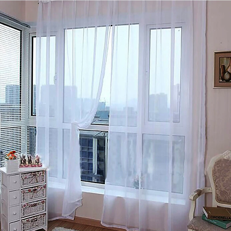 100cm*200/270cm Soft Tulle Curtains Gauze Element for Living Room Modern Fashion Style Voile Sheer Window Curtain 5z MM267/268 | Дом и сад