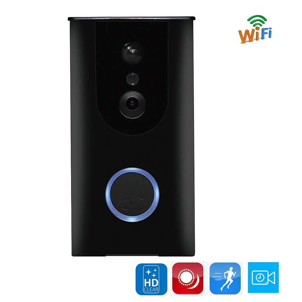 

Free Shipping Wireless Wifi Video Doorbell Intercom Door phone Camera Built in Battery Motion Detection Waterproof Wide Angle