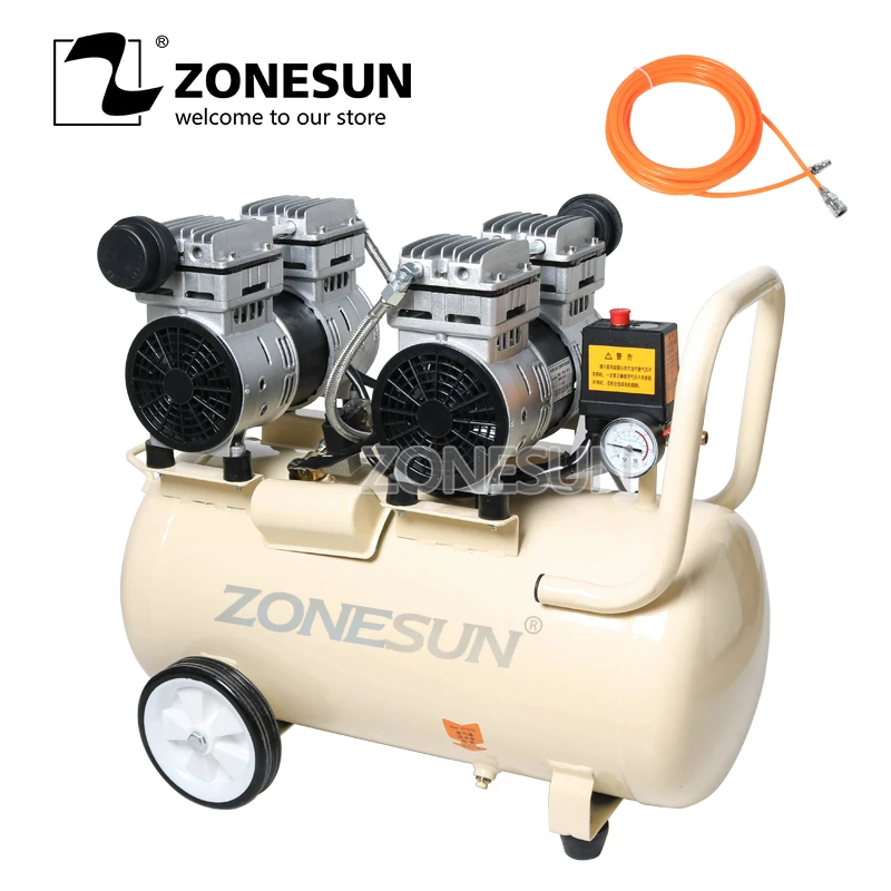 Промышленный компрессор ZONESUN из чистой меди 750 Вт 50 л поршневой и новый