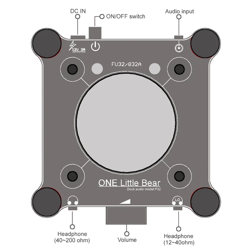 Мини FU32(832A) клапанная трубка усилитель для наушников Hi-Fi Стерео предусилитель Настольный усилитель