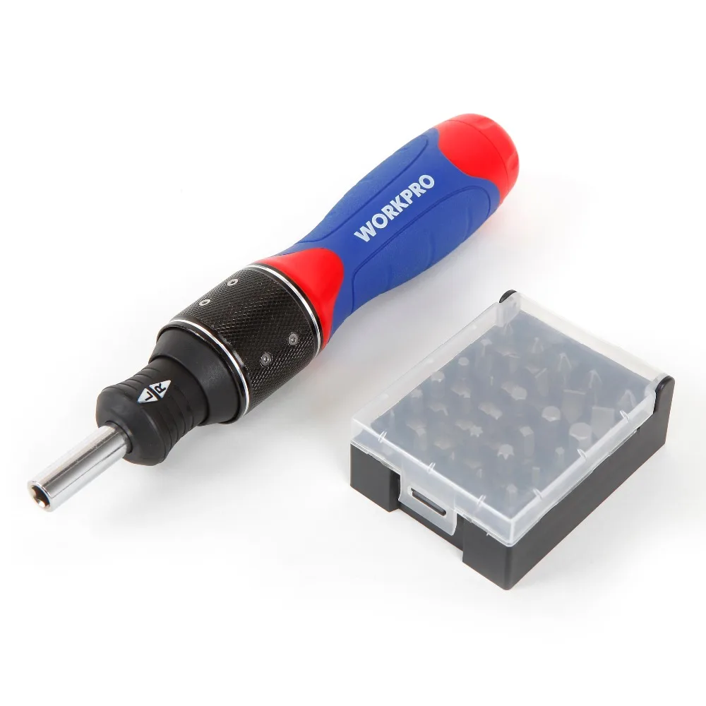Free Shipping WORKPRO 32PC 6x-Speed Dual-Drive Ratchet Screwdriver Bits Set Home Repair Tool