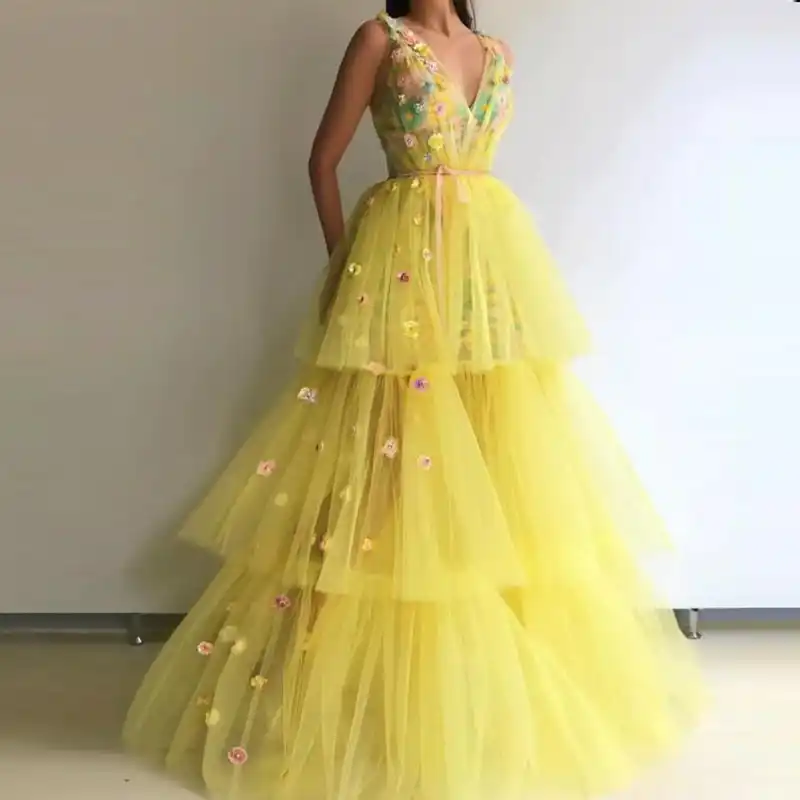 yellow formal gown