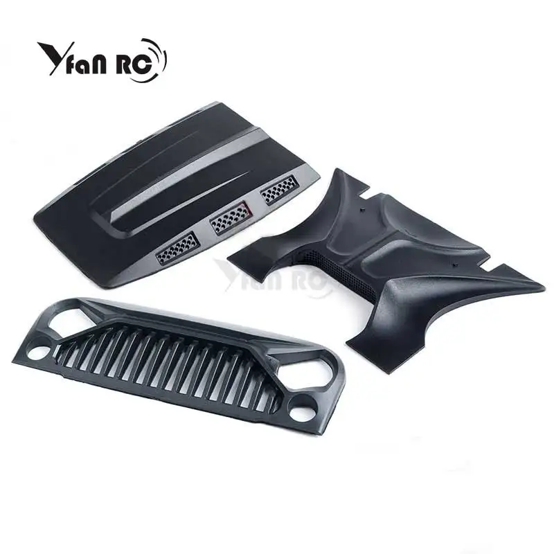

Yfan RC 1pcs Black Plastic Engine Cover for 1:10 RC Crawler Axial SCX10 II 90046 CC01 RC4WD D90 D110 Jeep Wrangler Body Parts Y1